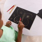 Melissa & Doug Scratch Art - Rascador de 50 unidades, dorado brillante sobre fondo negro