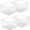 Vtopmart Paquete de 4 cubos de almacenamiento transparentes extra grandes