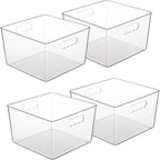 Vtopmart Paquete de 4 cubos de almacenamiento transparentes extra grandes