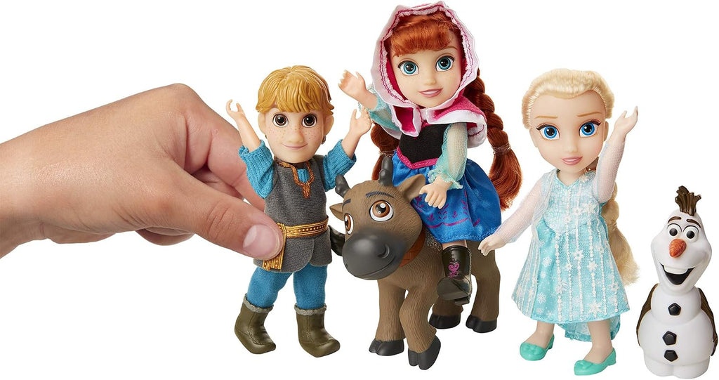 Disney Frozen Deluxe - Set de regalo de muñecas pequeñas, incluye a Anna, Elsa, Kristoff, Sven y Olaf. Las muñecas miden aproximadamente 15 cm de alto - ¡Perfecto para cualquier fan de Frozen!