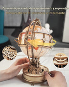Lámpara ROKR Rompecabezas de madera 3D para adultos, rompecabezas de globo de madera con iluminación LED, kits de construcción de modelos, decoración de habitación para adolescentes, niñas, niños, mujeres y