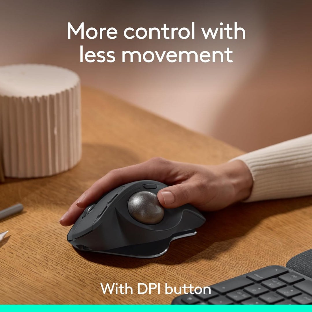 Logitech MX Ergo S Mouse Avanzado de Trackball Inalámbrico, Mouse E...