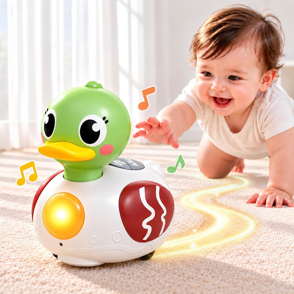 iPlay, iLearn Juguete musical de pato para bebé, juguete para gatear