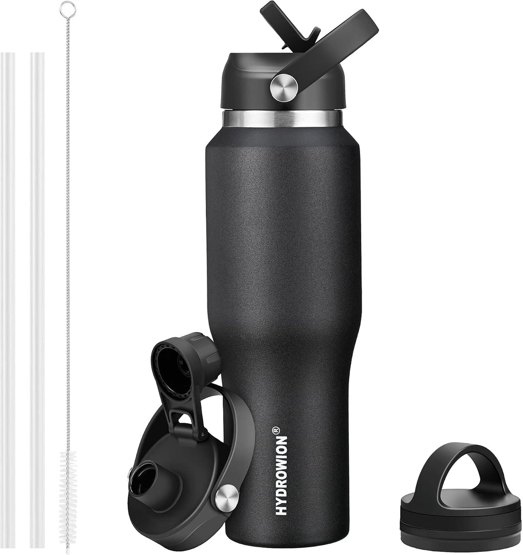 Botella de agua aislada de 32 onzas de acero inoxidable de triple pared con