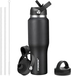 Botella de agua aislada de 32 onzas de acero inoxidable de triple pared con