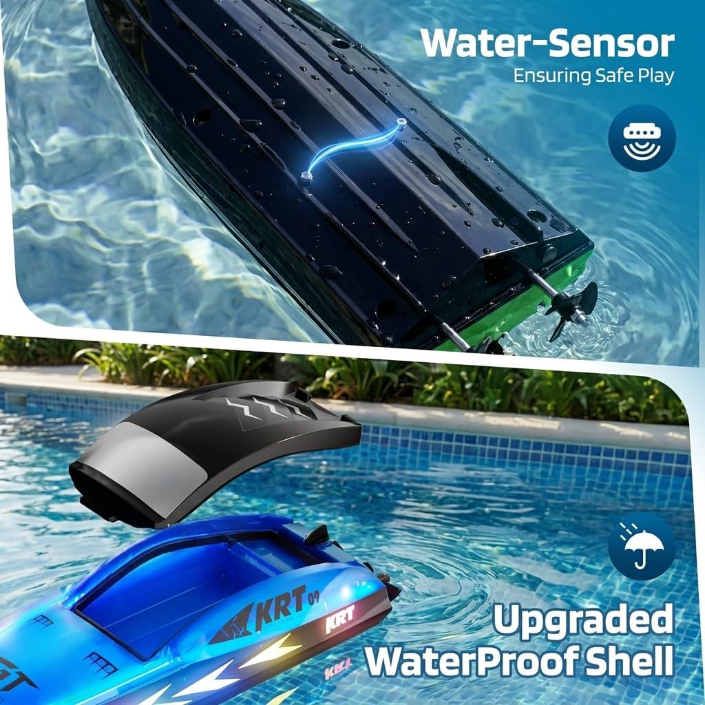 URNOONE Barco a control remoto para niños, barcos de control remoto