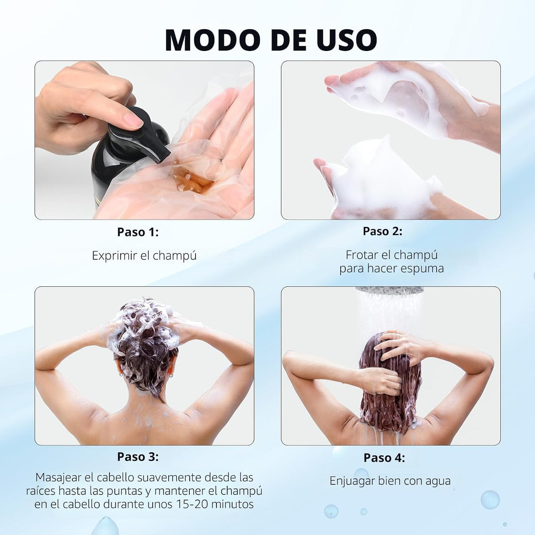 Ivnil Champú de tinte para el cabello color castaño oscuro 3 en 1 p...