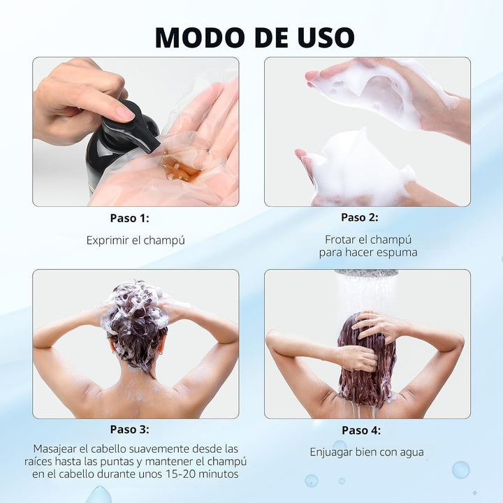Ivnil Champú de tinte para el cabello color castaño oscuro 3 en 1 p...