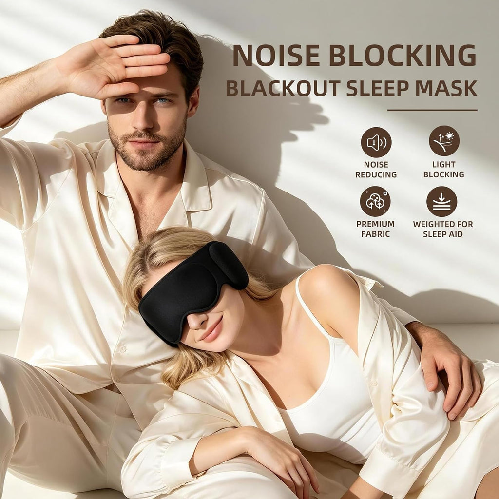CLOZIA - Máscara de sueño con peso, máscara opaca para los ojos