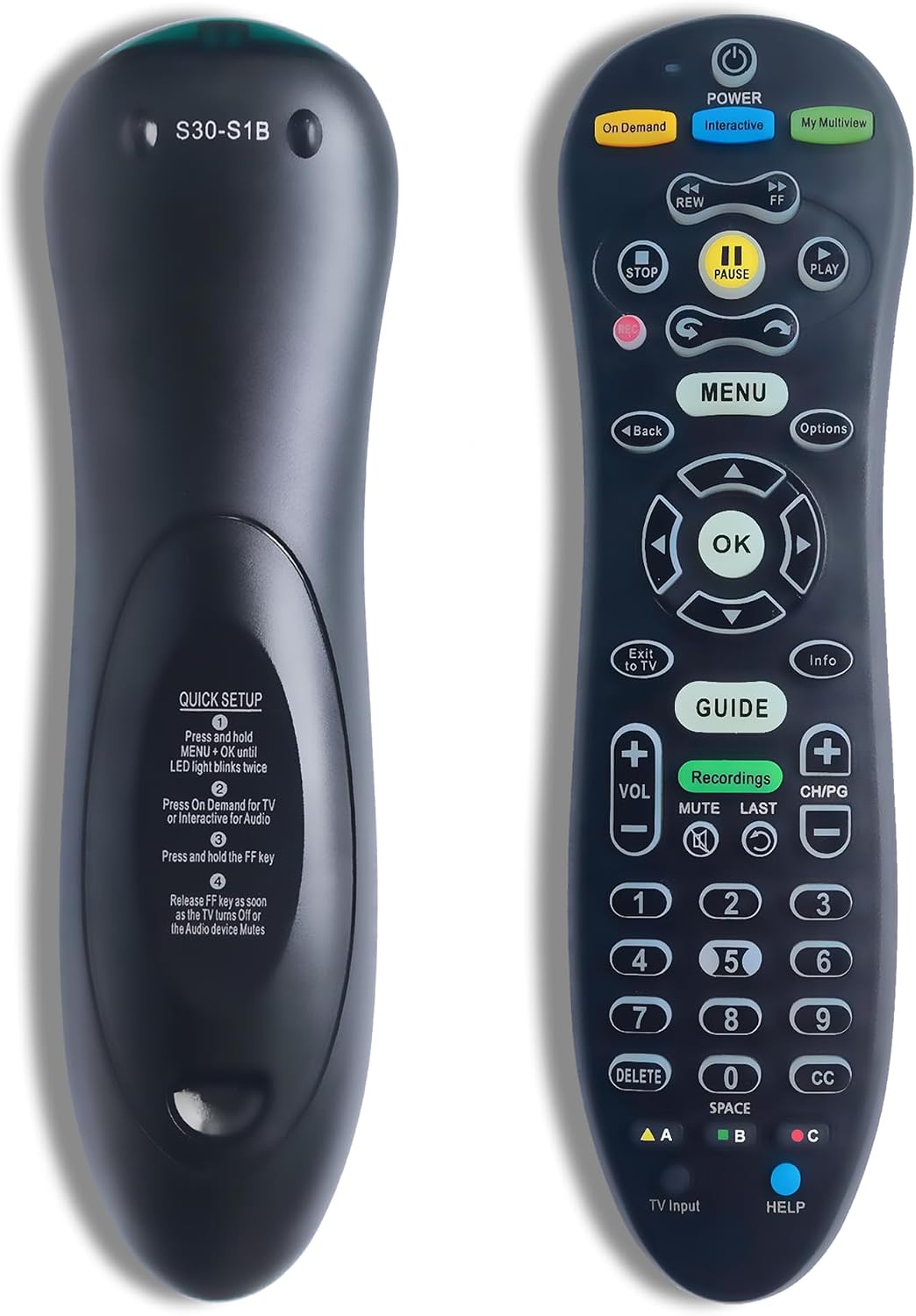 Control remoto universal S30 / S10 para receptor AT&T U-verse y TV, control remoto de reemplazo S30 / S10 con configuración fácil