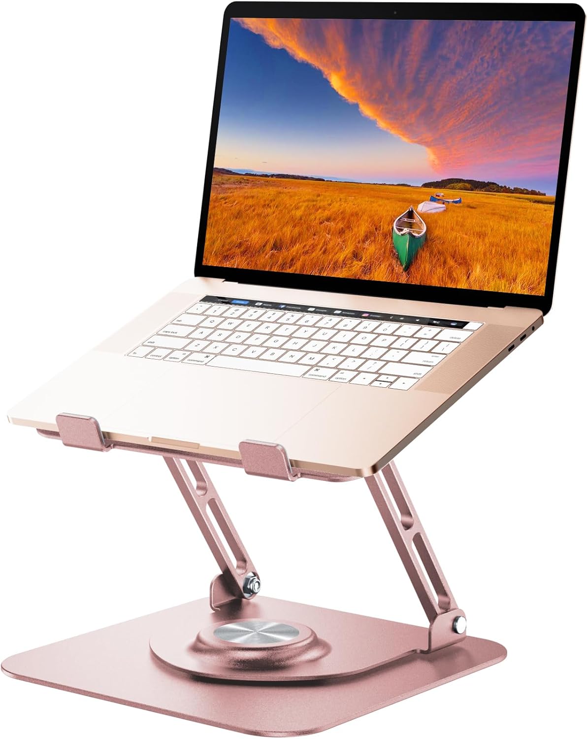 Soporte para Laptop de Escritorio (Rotación 360°), Elevador de Aluminio para Laptops de 10-16"