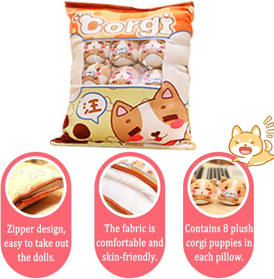 REFAHB Almohada de felpa con diseño de animales corgi, regalo para...
