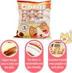 REFAHB Almohada de felpa con diseño de animales corgi