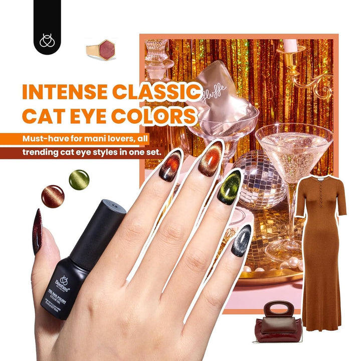 Beetles - Juego de esmaltes de uñas de gel de ojo de gato, 20 color...