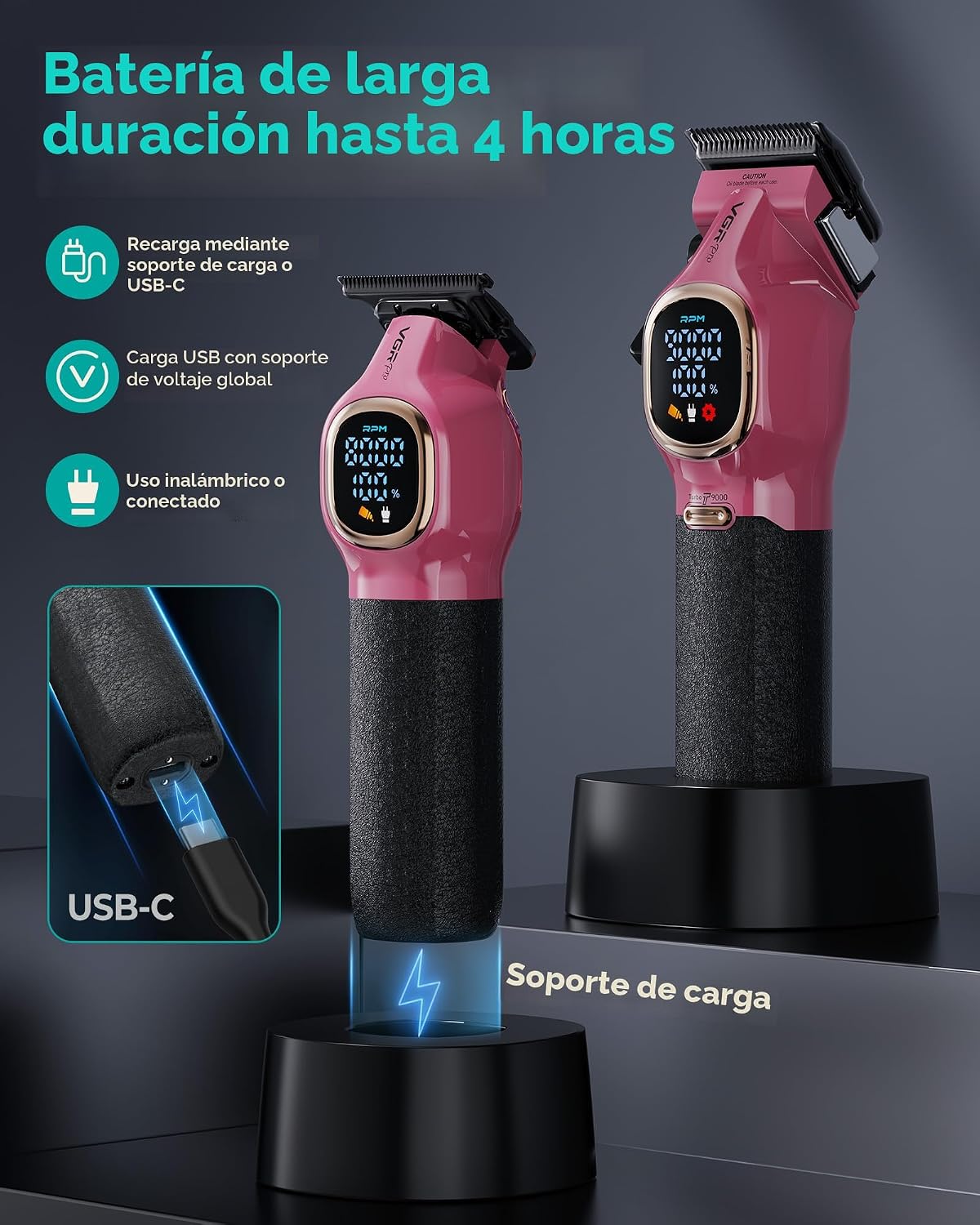 VGRPRO Cortapelos profesionales para hombres, cortapelos y recortad...