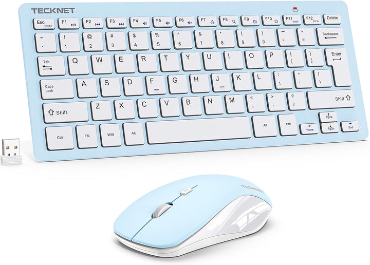 TECKNET Combo de teclado y mouse inalámbricos, mini teclado y mouse...