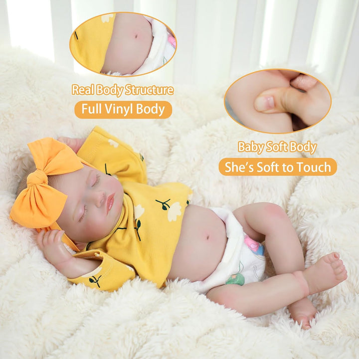 Babeviimt Muñecas de bebé Reborn - Muñeca de bebé recién nacido dur...