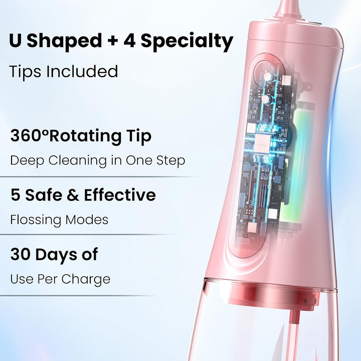 DUCARD Irrigador dental inalámbrico para dientes, boquilla en forma...