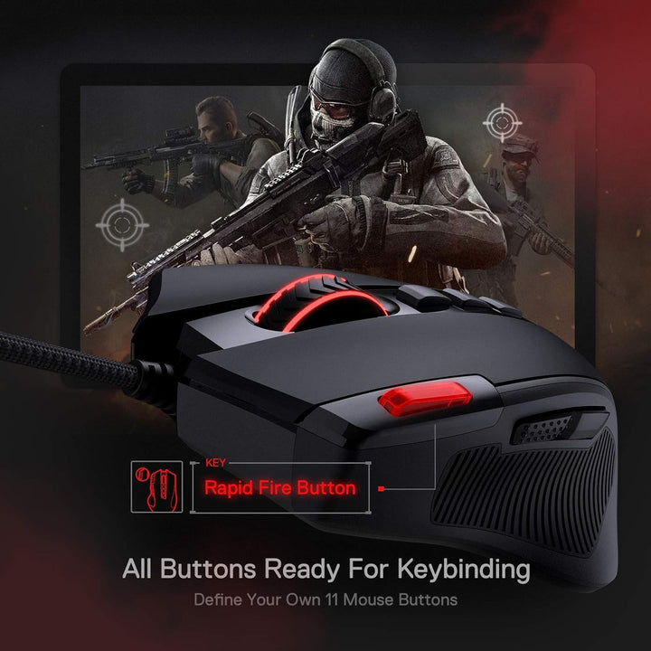 Redragon M612 Predator - Mouse para juegos RGB con cable, 8000 DPI,...