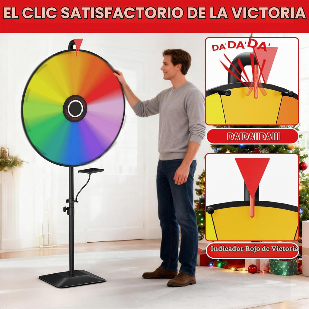 Rueda de premio de 24 pulgadas, rueda giratoria ajustable con base
