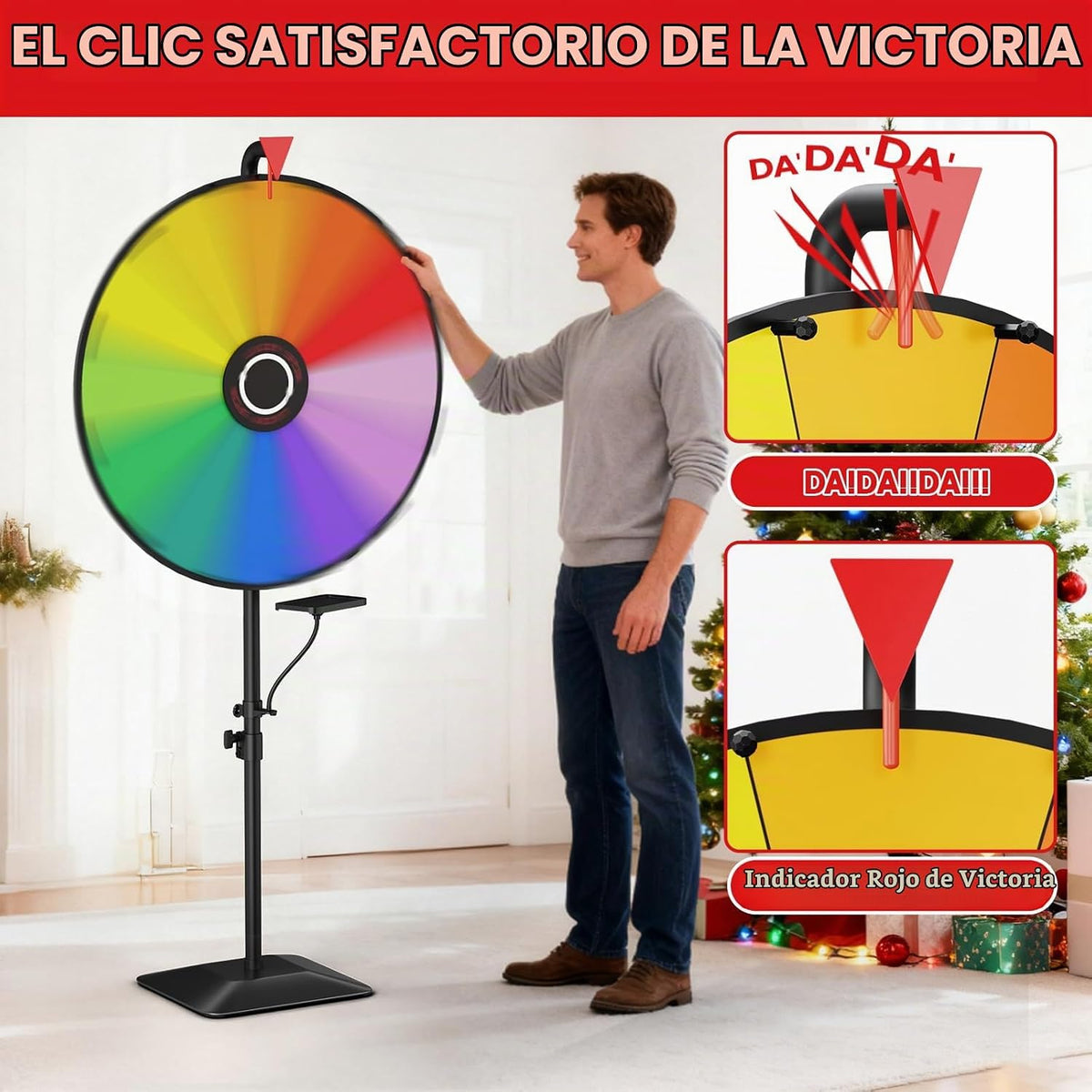 Rueda de premio de 24 pulgadas, rueda giratoria ajustable con base
