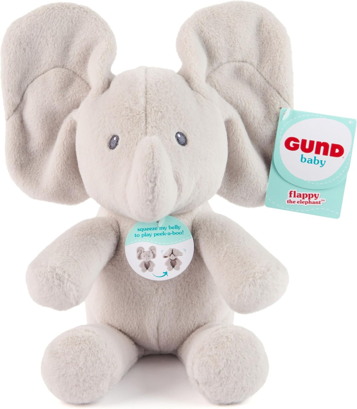 GUND Baby Peek--Boo Flappy 7-Inch Elephant Squeeze-Activated Plush Toy