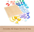 Fisher-Price Rompecabezas de bloques espaciales de madera para preescolar