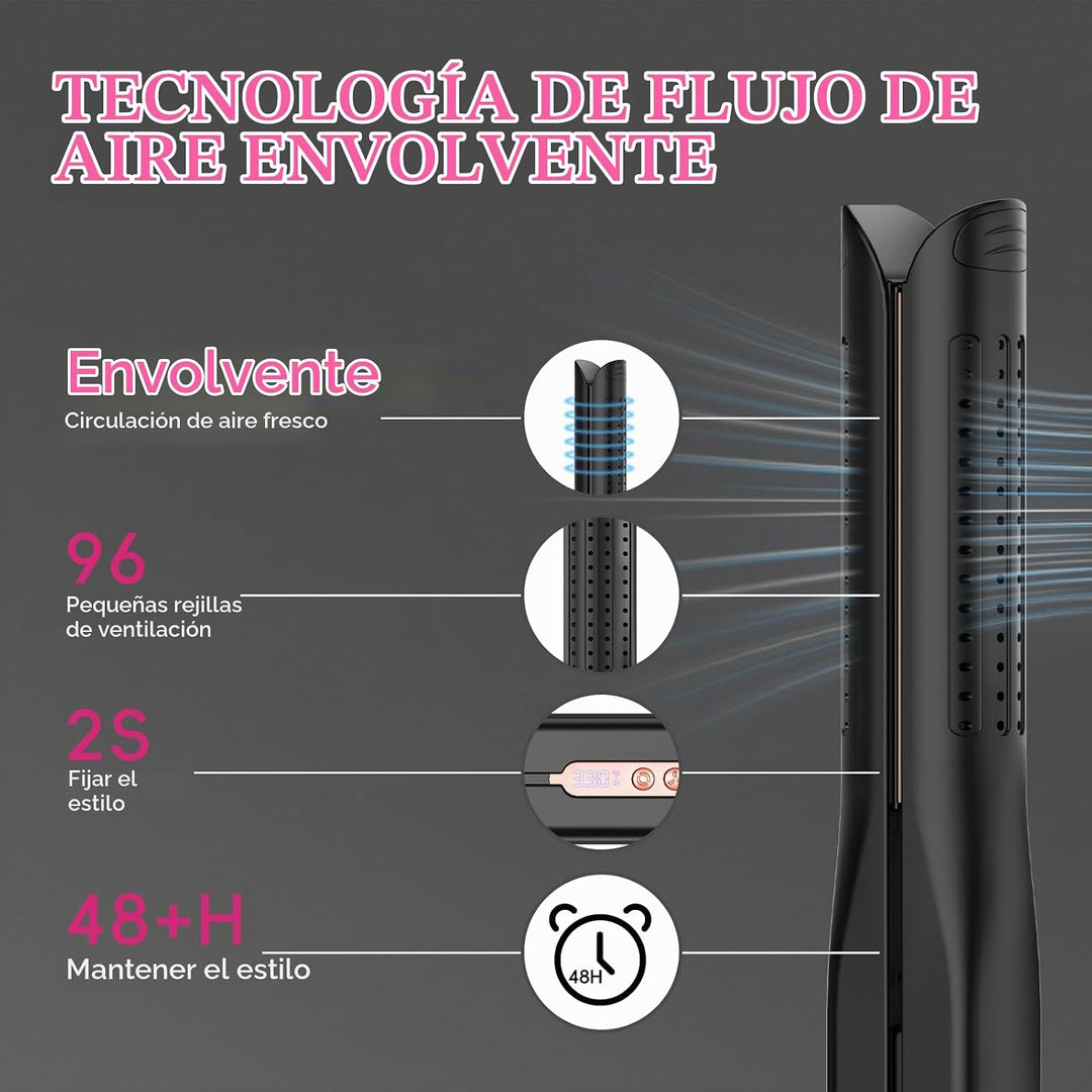 SKIMI Airflow Styler, plancha de pelo de titanio alisadora de cabel...
