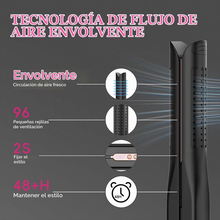 SKIMI Airflow Styler, plancha de pelo de titanio alisadora de cabel...