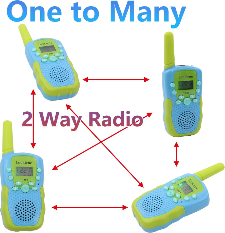 LOUKIENE Walkie Talkies para niños de 22 canales de radio de 2 vías...