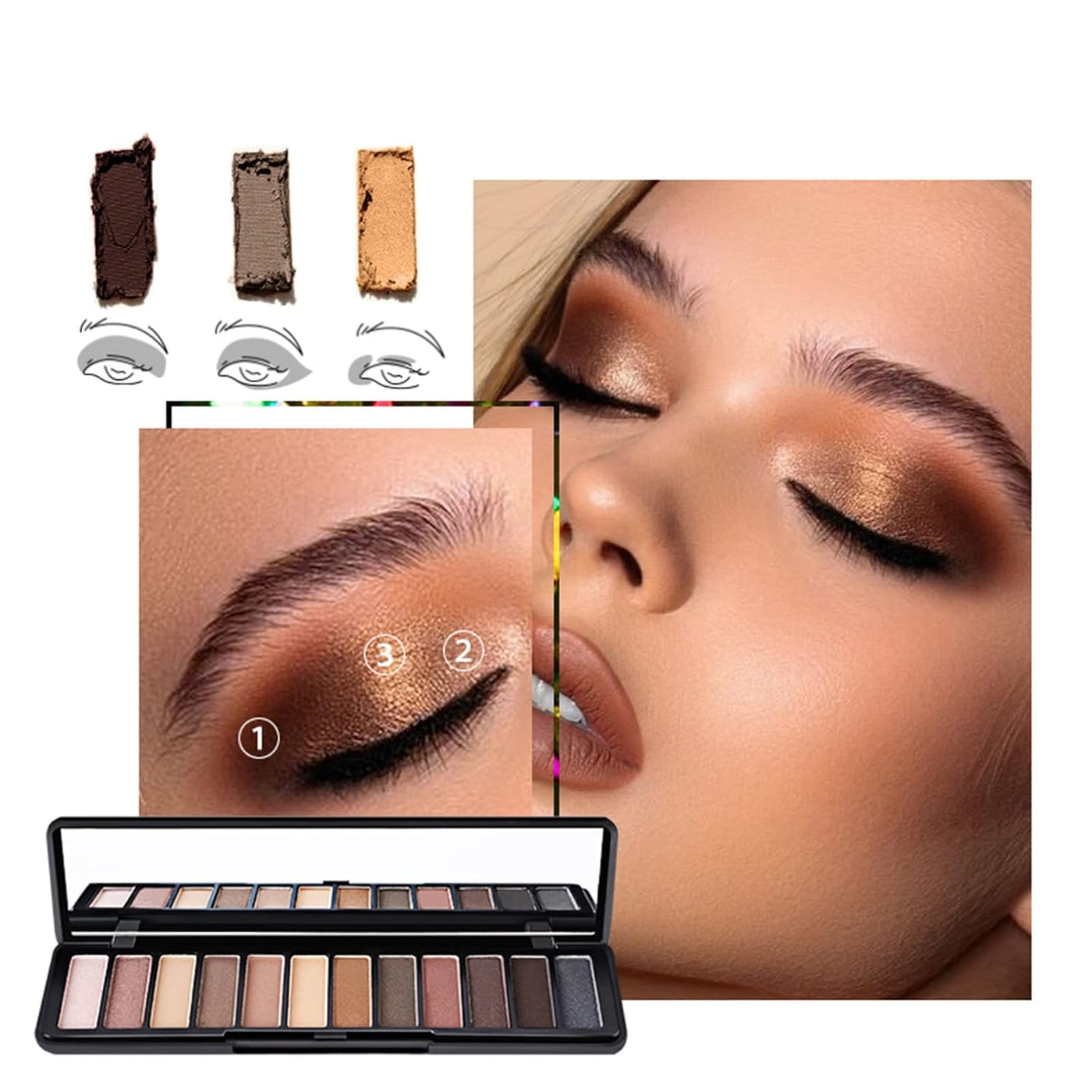 Joyeee Kit completo de maquillaje para mujer, paleta de sombras de...