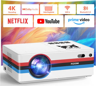 FUDONI Proyector inteligente con WiFi y Bluetooth, nativo 1080P 250...
