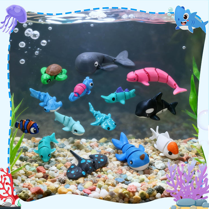 ResinGlow 25 juguetes de animales marinos impresos en 3D