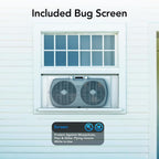 Comfort Zone - Ventilador reversible de ventana doble con 3 velocid...