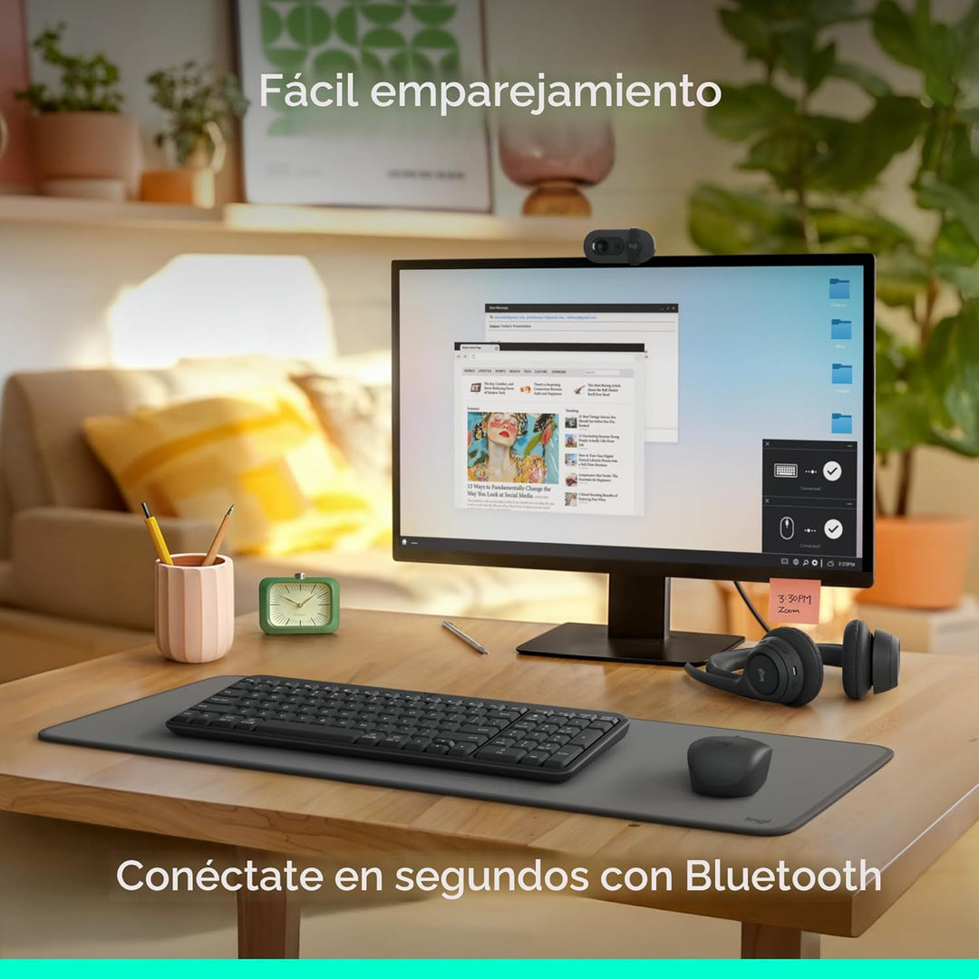 Logitech Teclado Bluetooth K250 con teclado numérico, fácil conecti...