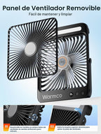 Warmco D4 - Ventilador de camping con batería de 20000 mAh, lintern...
