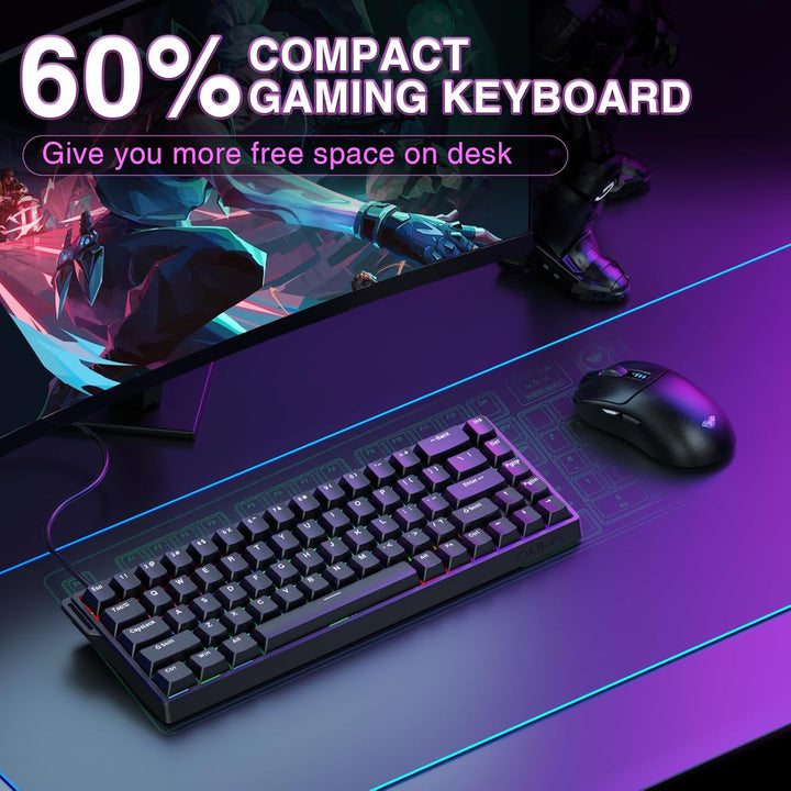 AULA WIN68 HE - Teclado mecánico para juegos 60%, interruptor magné...