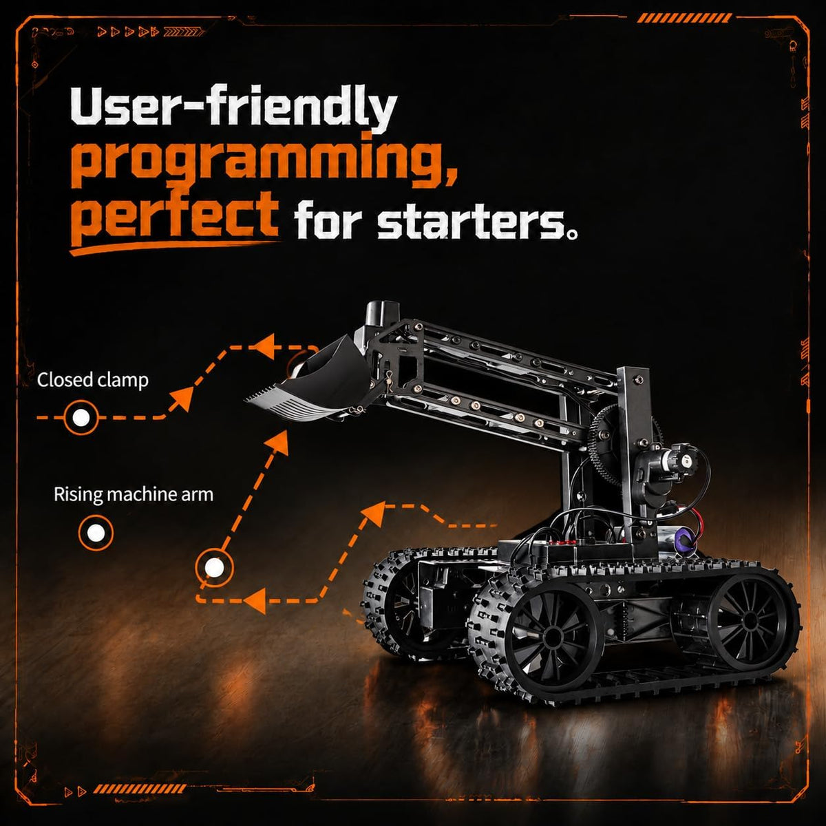 VANLINNY - Kit de brazo de robot de metal, tanque con orugas a control