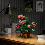 Audrey II - Juego de 2 bloques de construcción botánicos de plantas de piraña compatibles con Lego, kit de juguetes de terror, decoración de tienda de flores, decoración y regalo para fanáticos de las