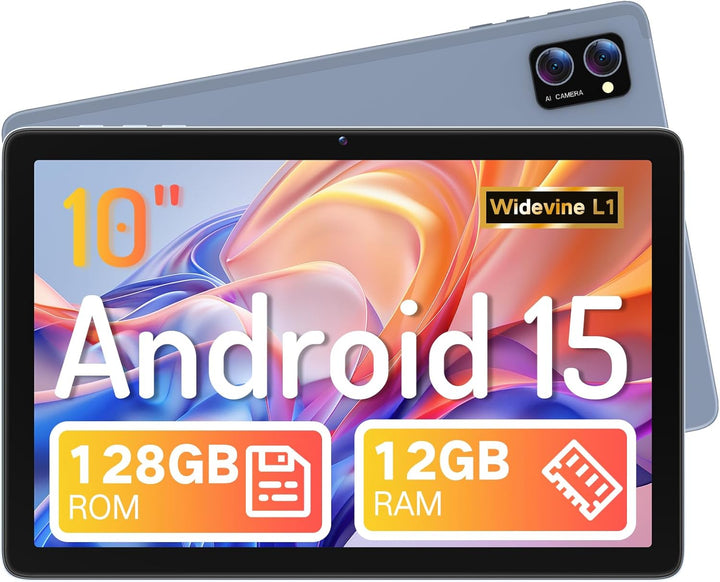 Tableta, Android 15 Tablets 10 pulgadas con 12 GB de RAM+128 GB de...