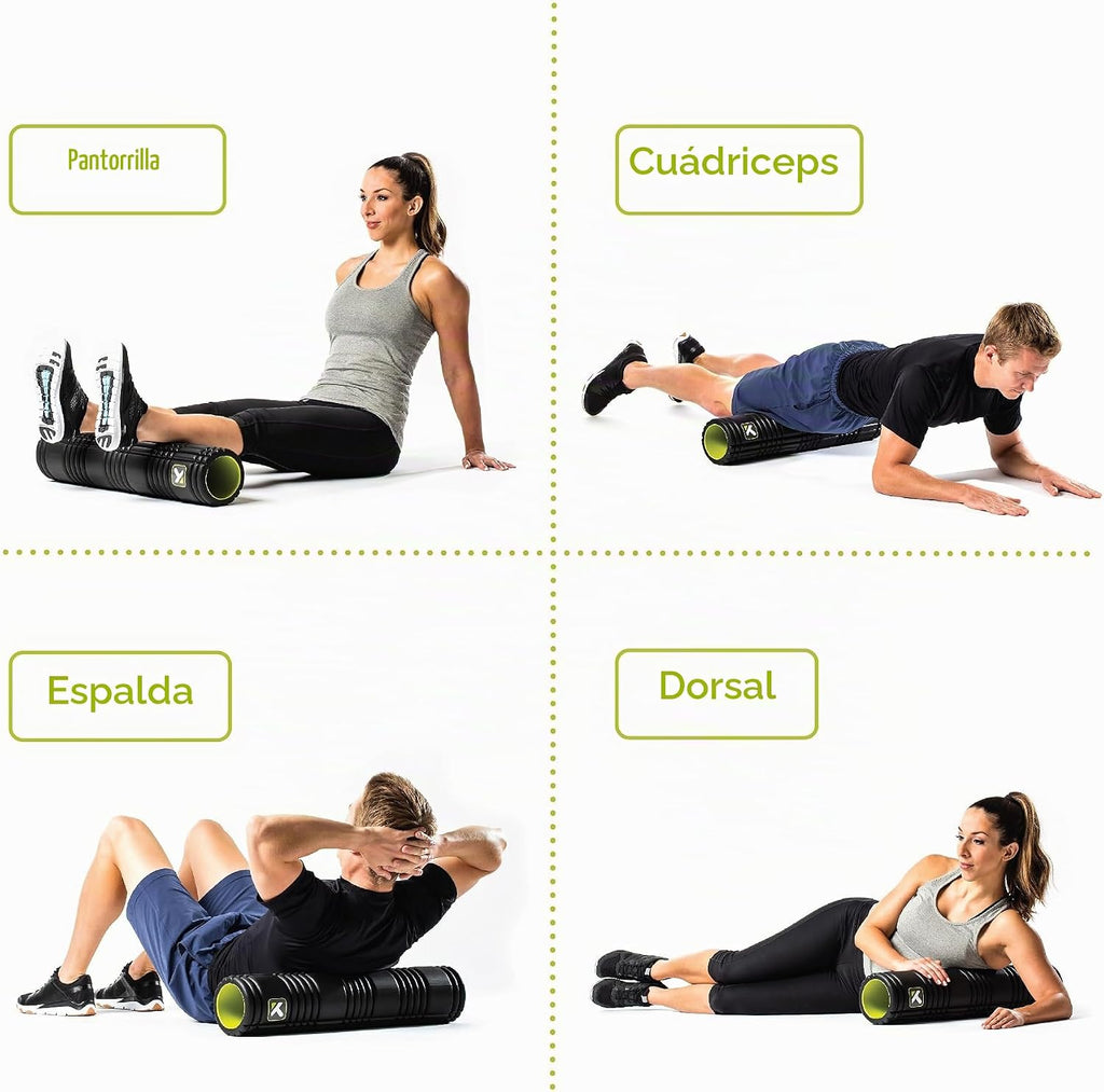Rodillo de espuma TriggerPoint Grid 2.0 (26 pulgadas) con videos instructivos en línea (idioma español no garantizado), negro, talla única