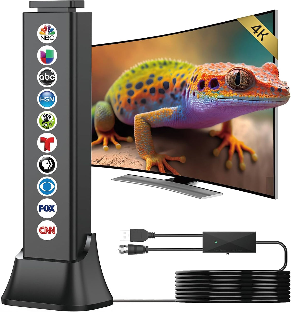 Antena de TV 2026 para canales locales, antena de TV para Smart TV 5500+