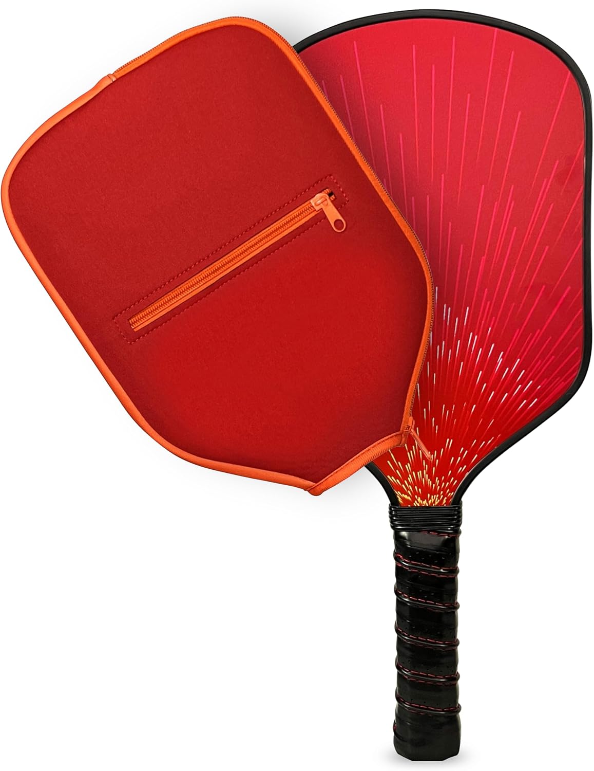Paleta de pickleball individual y juego – Palas ligeras aprobadas por USAPA, superficie de fibra de vidrio, núcleo de panal de abeja de 0.512 in, pelotas para exteriores y bolsa de transporte
