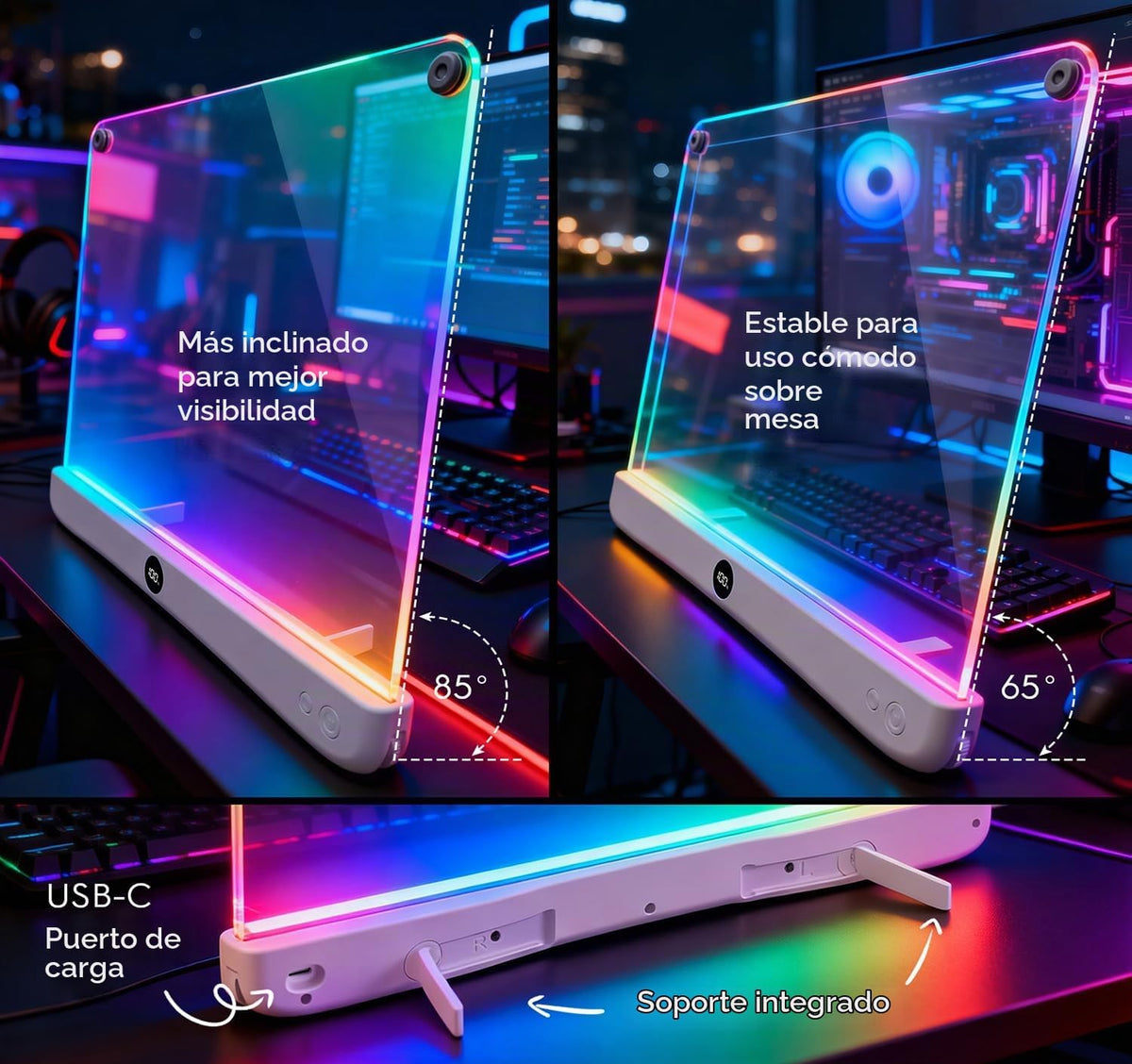 Tablero de dibujo recargable de 16" LED con atenuación continua