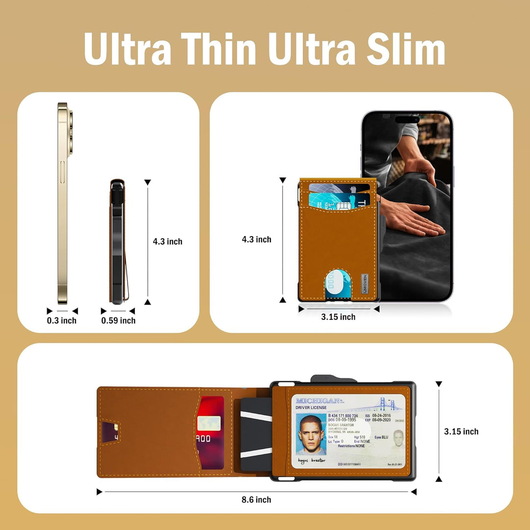 umoven Billetera para hombre \u2013 con clip para dinero, ranuras d...