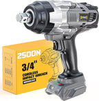 DIYtoolifz Llave de impacto inalámbrica de 3/4 "compatible con batería Dewalt de 20 V: 1850FT-LBS(2500N.m) Destornillador de impacto de alto par, parada automática de marcha atrás, impacto resistente de 4 velocidades para automóvil/camión/cortacésped
