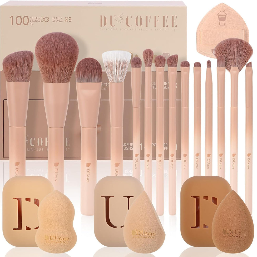 DUcare Juego de regalo de maquillaje de 21 piezas, con 14 brochas d...