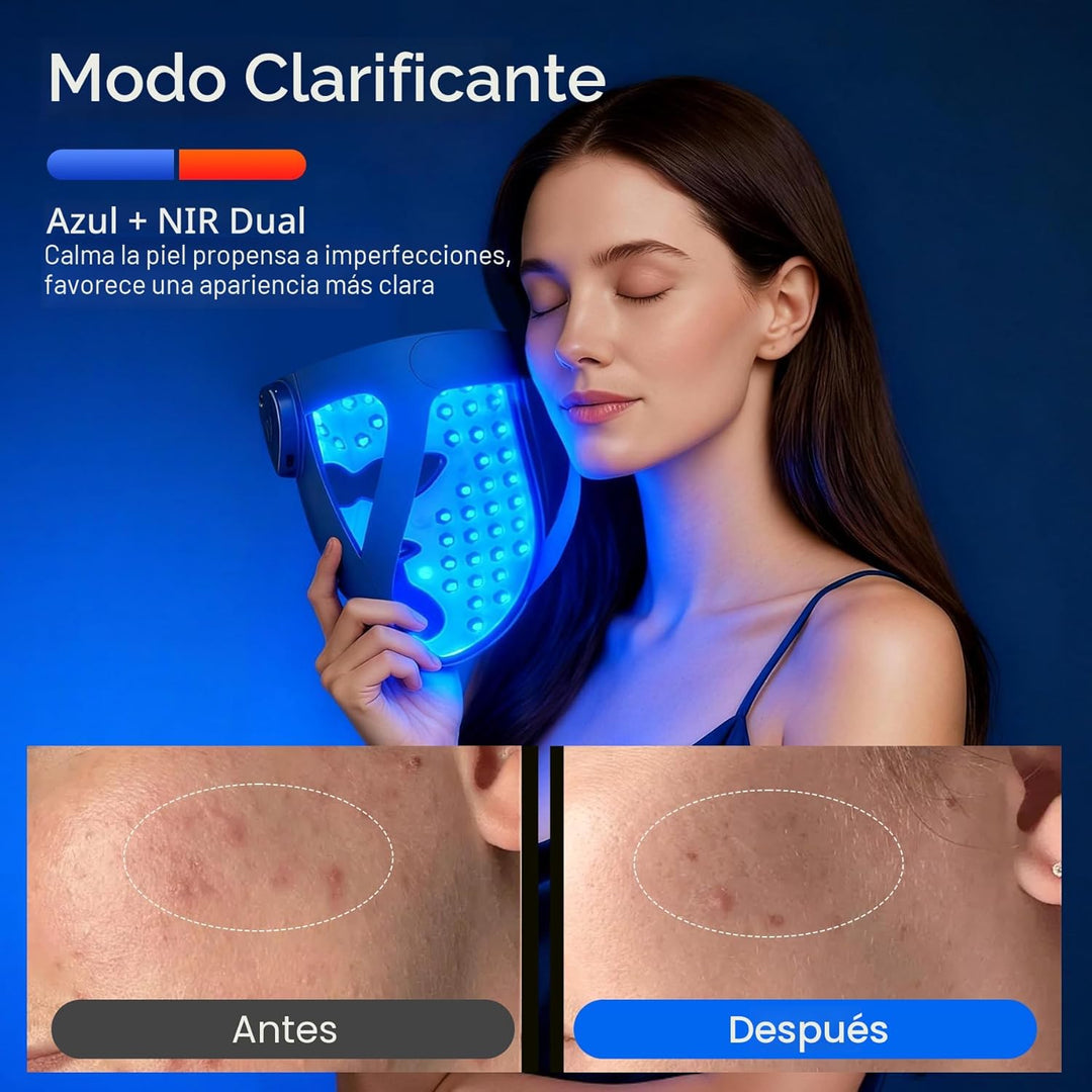 INIA Glow 4D - Máscara de terapia de luz roja inalámbrica para cara...