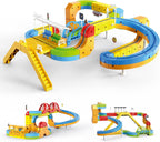 Juego de tren eléctrico para niños, juego de construcción de pistas STEM 3D