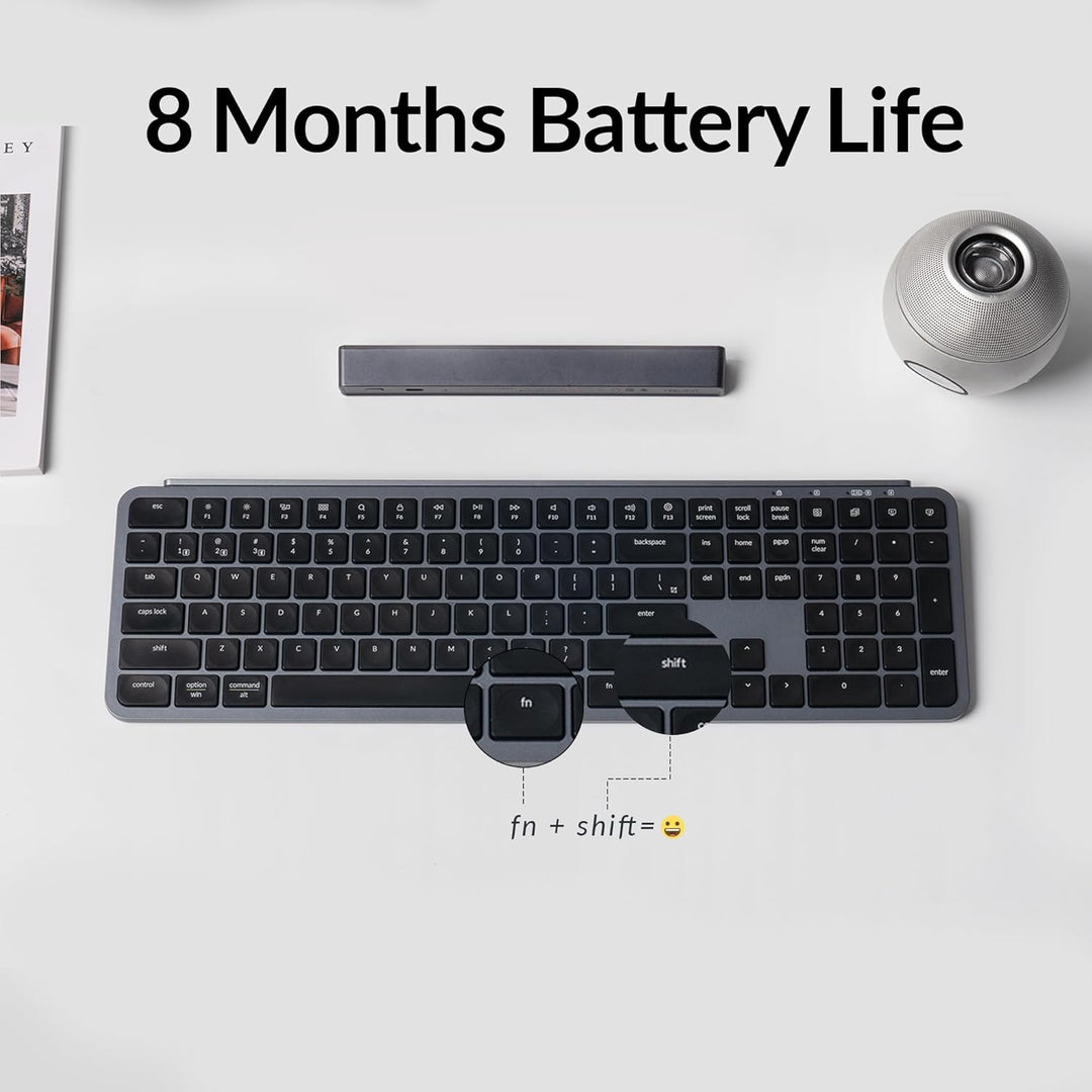 Keychron Teclado inalámbrico ultrafino B6 Pro, ZMK de tamaño comple...